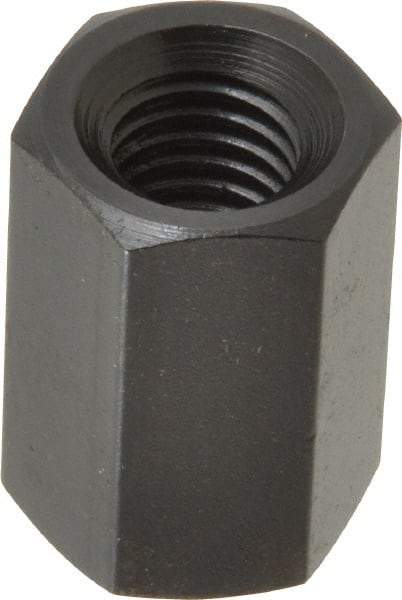 TE-CO - M10x1.50 Metric Coarse, 24mm OAL Steel Standard Coupling Nut - Black Oxide Coated, 16mm Width Across Flats - Americas Industrial Supply