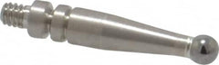 Mitutoyo - 2mm Ball Diam, Carbide, Ball Test Indicator Contact Point - 0.59" Contact Point Length, Use with Mitutoyo 513 Series Dial Test Indicators - Americas Industrial Supply