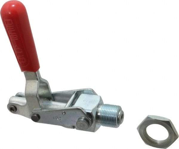 De-Sta-Co - 700 Lb Load Capacity, Mounting Plate Base, Carbon Steel, Standard Straight Line Action Clamp - 0.62" Plunger Diam, Straight Handle - Americas Industrial Supply