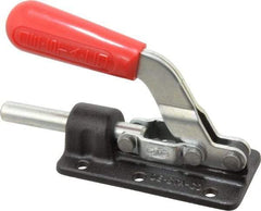 De-Sta-Co - 800 Lb Load Capacity, Flanged Base, Carbon Steel, Standard Straight Line Action Clamp - 6 Mounting Holes, 0.28" Mounting Hole Diam, 0.51" Plunger Diam, Straight Handle - Americas Industrial Supply