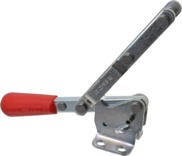 De-Sta-Co - 375 Lb Capacity, Horizontal, U-Bar, Flanged Base, Carbon Steel Pull Action Latch Clamp - 4" Drawing Movement, 8.33" OAL, Straight Handle - Americas Industrial Supply