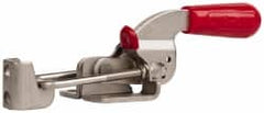 De-Sta-Co - 700 Lb Capacity, Horizontal, U Hook, Flanged Base, Stainless Steel Pull Action Latch Clamp - 1-3/4" Drawing Movement, 6.07" OAL, Threaded U Hook, Straight Handle - Americas Industrial Supply