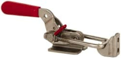De-Sta-Co - 2,000 Lb Capacity, Horizontal, U Hook, Flanged Base, Stainless Steel Pull Action Latch Clamp - 2-1/2" Drawing Movement, 8.43" OAL, Threaded U Hook, Straight Handle - Americas Industrial Supply
