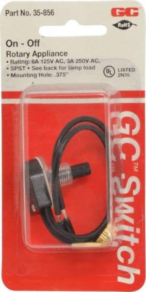 GC/Waldom - 3/8 Inch Mount Hole, Rotary Switch - Americas Industrial Supply