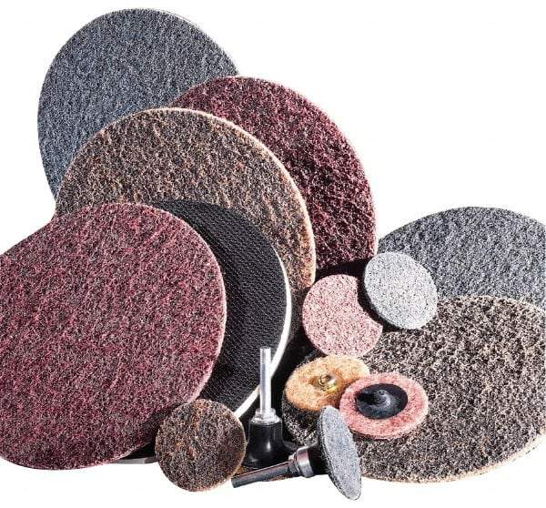 Standard Abrasives - 5" Very Fine Grade Aluminum Oxide Deburring Disc - Hook & Loop Connection, Blue, 7,000 Max RPM - Americas Industrial Supply