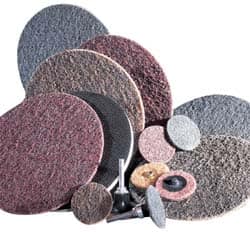 Brite Star - 1" Disc Diam, 11 Grit, Aluminum Oxide Quick Change Disc - Type R Attaching System, Nonwoven, Maroon, Medium Grade, 20,000 RPM, RC Series - Americas Industrial Supply