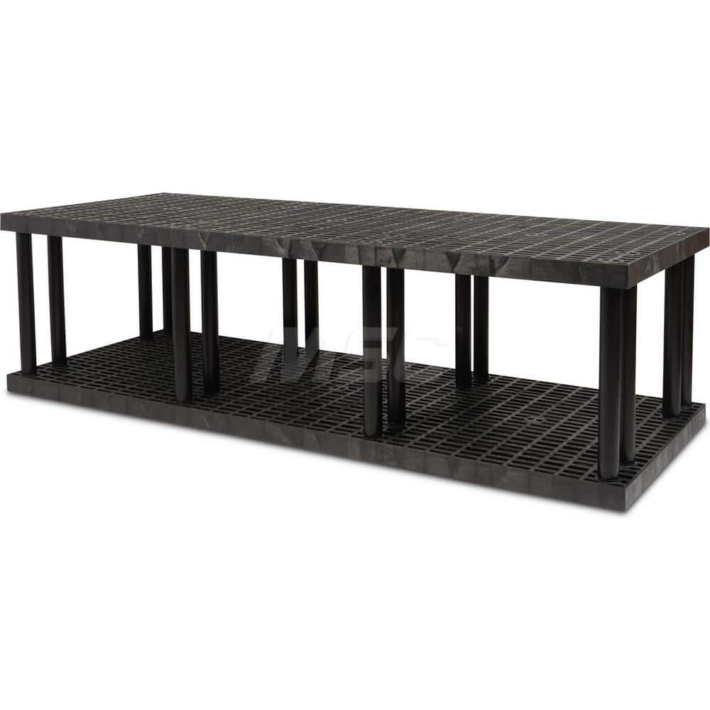 Plastic Shelving; Type: Fixed Shelving; Shelf Capacity (Lb.): 2015; Width (Inch): 36; Height (Inch): 27.000000; Depth: 96; Number of Shelves: 2; Color: Black