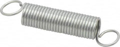 Made in USA - 15/32" OD, 10.43 Lb Max Load, 3-5/8" Max Ext Len, 0.054" Wire Diam Extension Spring - 6.43 Lb/In Rating - Americas Industrial Supply