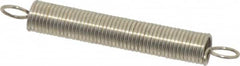 Made in USA - 1/4" OD, 3.01 Lb Max Load, 3-3/16" Max Ext Len, 0.028" Wire Diam Extension Spring - 1.76 Lb/In Rating - Americas Industrial Supply