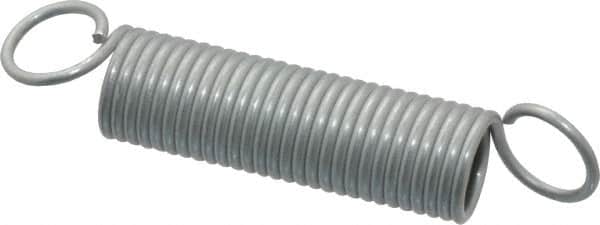 Made in USA - 15/32" OD, 10.43 Lb Max Load, 3-5/8" Max Ext Len, 0.054" Wire Diam Extension Spring - 6.43 Lb/In Rating - Americas Industrial Supply