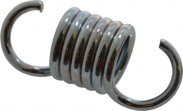 Made in USA - 3/4" OD, 44.25 Lb Max Load, 2" Max Ext Len, 0.105" Wire Diam Extension Spring - 108.52 Lb/In Rating - Americas Industrial Supply