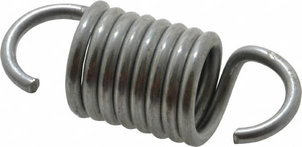 Made in USA - 3/4" OD, 40.25 Lb Max Load, 2-5/8" Max Ext Len, 0.105" Wire Diam Extension Spring - 81.39 Lb/In Rating - Americas Industrial Supply