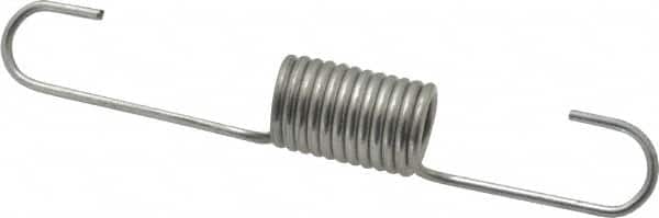 Made in USA - 9/16" OD, 19.66 Lb Max Load, 5-3/8" Max Ext Len, 0.072" Wire Diam Extension Spring - 6.8 Lb/In Rating - Americas Industrial Supply