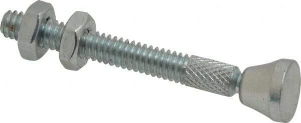De-Sta-Co - 1/4-20 Carbon Steel Swivel Foot Tip Clamp Spindle Assembly - 39.62mm Thread Length, 60.45mm OAL, Flat Tip Cap, 1/2" Tip Surface Diam, Use with Toggle Clamps - Americas Industrial Supply