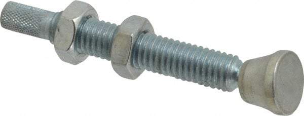 De-Sta-Co - 3/8-16 Carbon Steel Swivel Foot Tip Clamp Spindle Assembly - 48.77mm Thread Length, 77.72mm OAL, Flat Tip Cap, 0.63" Tip Surface Diam, Use with Toggle Clamps - Americas Industrial Supply