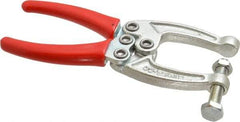 De-Sta-Co - 1556.88 N Load Capacity, 1.77" Throat Depth, 6.03" OAL, Carbon Steel, C Style Plier Clamp - 2.8" Max Jaw Capacity, M8x1.5 Spindle, 2.8" Open Throat Height, Red Handle, Spindle End - Americas Industrial Supply