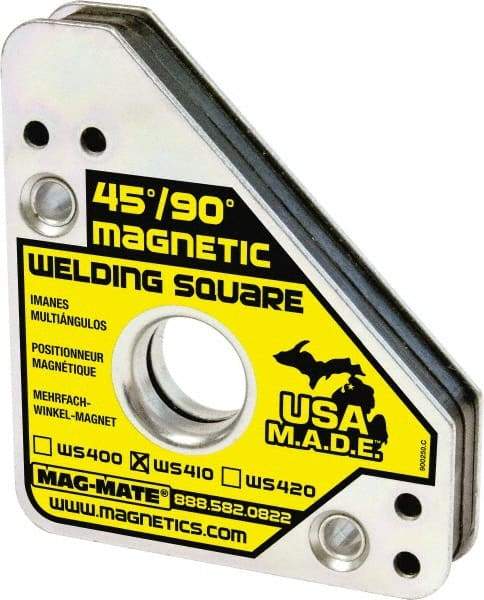 Mag-Mate - 3-3/4" Wide x 3/4" Deep x 4-3/8" High, Rare Earth Magnetic Welding & Fabrication Square - 75 Lb Average Pull Force - Americas Industrial Supply