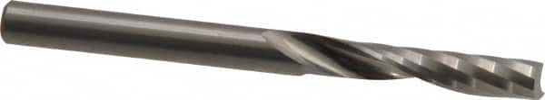 Onsrud - 1/4" Cutting Diam x 1-1/4" Length of Cut, 1 Flute, Upcut Spiral Router Bit - Uncoated, Right Hand Cut, Solid Carbide, 3" OAL x 1/4" Shank Diam, Single Edge, 21° Helix Angle - Americas Industrial Supply
