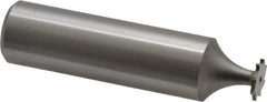 Made in USA - 5/16" Diam x 1/32" Face Width, High Speed Steel, 8 Teeth, Shank Connection Woodruff Keyseat Cutter - Uncoated, 2-1/16" OAL x 1/2" Shank, Straight Teeth - Americas Industrial Supply