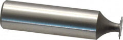 Made in USA - 3/8" Diam x 1/64" Face Width, High Speed Steel, 8 Teeth, Shank Connection Woodruff Keyseat Cutter - Uncoated, 2-1/16" OAL x 1/2" Shank, Straight Teeth - Americas Industrial Supply