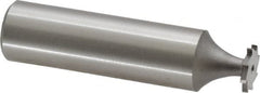 Made in USA - 3/8" Diam x 3/64" Face Width, High Speed Steel, 8 Teeth, Shank Connection Woodruff Keyseat Cutter - Uncoated, 2-1/16" OAL x 1/2" Shank, Straight Teeth - Americas Industrial Supply