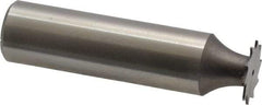 Made in USA - 1/2" Diam x 0.02" Face Width, High Speed Steel, 12 Teeth, Shank Connection Woodruff Keyseat Cutter - Uncoated, 2-1/16" OAL x 1/2" Shank, Straight Teeth - Americas Industrial Supply