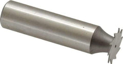 Made in USA - 5/8" Diam x 0.02" Face Width, High Speed Steel, 12 Teeth, Shank Connection Woodruff Keyseat Cutter - Uncoated, 2-3/32" OAL x 1/2" Shank, Straight Teeth - Americas Industrial Supply