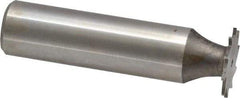 Made in USA - 5/8" Diam x 1/32" Face Width, High Speed Steel, 12 Teeth, Shank Connection Woodruff Keyseat Cutter - Uncoated, 2-3/32" OAL x 1/2" Shank, Straight Teeth - Americas Industrial Supply