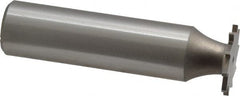 Made in USA - 5/8" Diam x 3/64" Face Width, High Speed Steel, 12 Teeth, Shank Connection Woodruff Keyseat Cutter - Uncoated, 2-3/32" OAL x 1/2" Shank, Straight Teeth - Americas Industrial Supply