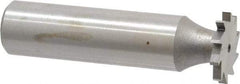 Made in USA - 5/8" Diam x 5/64" Face Width, High Speed Steel, 12 Teeth, Shank Connection Woodruff Keyseat Cutter - Uncoated, 2-3/32" OAL x 1/2" Shank, Straight Teeth - Americas Industrial Supply