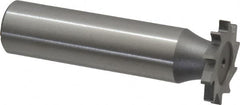 Made in USA - 3/4" Diam x 3/32" Face Width, High Speed Steel, 14 Teeth, Shank Connection Woodruff Keyseat Cutter - Uncoated, 2-1/8" OAL x 1/2" Shank, Straight Teeth - Americas Industrial Supply