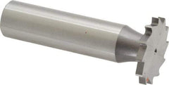Made in USA - 7/8" Diam x 3/32" Face Width, High Speed Steel, 14 Teeth, Shank Connection Woodruff Keyseat Cutter - Uncoated, 2-5/32" OAL x 1/2" Shank, Straight Teeth - Americas Industrial Supply