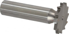 Made in USA - 1" Diam x 7/64" Face Width, High Speed Steel, 16 Teeth, Shank Connection Woodruff Keyseat Cutter - Uncoated, 2-3/16" OAL x 1/2" Shank, Straight Teeth - Americas Industrial Supply