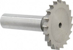 Made in USA - 1-1/2" Diam x 9/64" Face Width, High Speed Steel, 20 Teeth, Shank Connection Woodruff Keyseat Cutter - Uncoated, 2-1/4" OAL x 1/2" Shank, Straight Teeth - Americas Industrial Supply
