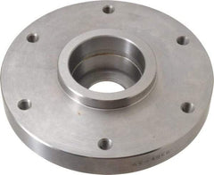 Buck Chuck Company - Adapter Back Plate for 6" Diam Self Centering Lathe Chucks - 4° Taper Mount, 1.32" Through Hole Diam, 4.906mm ID, 6-1/2" OD, 1.12" Flange Height, Steel - Americas Industrial Supply