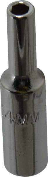 Proto - 1/4" Drive, Deep Hand Socket - 6 Points, 1-15/16" OAL, Chrome Finish - Americas Industrial Supply