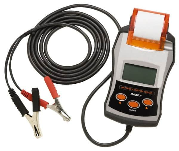 Solar - 6 to 24 Volt Digital Battery & System Tester with Integrated Printer - 40 to 2,000 CCA Range, 10' Cable - Americas Industrial Supply