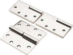 Stanley - 4-1/2" Long x 4-1/2" Wide 304 Stainless Steel Full Mortise Commercial Hinge - Americas Industrial Supply