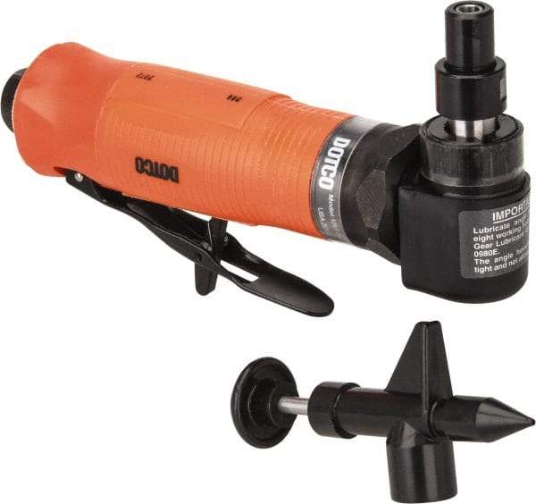 Dotco - 1/4" Collet, Angle Handle, Air Angle Die Grinder - 12,000 RPM, Rear Exhaust, 23 CFM, 0.4 hp, 90 psi, 1/4" Inlet - Americas Industrial Supply