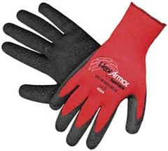 HexArmor - Size L (9), ANSI Cut Lvl A7, Puncture Lvl 5, Rubber Coated Cut & Puncture Resistant Gloves - Palm & Fingers Coated, SuperFabric/Cotton Lining, Knit Wrist, Red/Black, Paired - Americas Industrial Supply