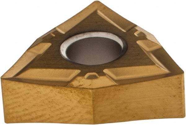 Seco - WNGP431 MF1 Grade CP200 Carbide Turning Insert - TiAlN/TiN Finish, 80° Trigon, 1/2" Inscr Circle, 3/16" Thick, 1/64" Corner Radius - Americas Industrial Supply