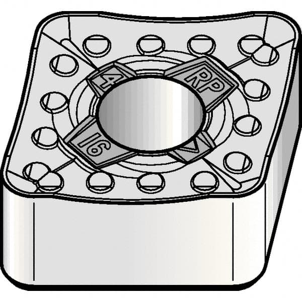 Kennametal - CNMM543 RP Grade KCP10B Carbide Turning Insert - TiOCN Finish, 80° Diamond, 5/8" Inscr Circle, 1/4" Thick, 3/64" Corner Radius - Americas Industrial Supply