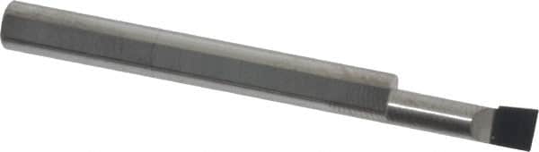 Accupro - 0.16" Min Bore Diam, 1/2" Max Bore Depth, 3/16 Shank Diam, Corner Radius Boring Bar - 0.005 to 0.008" Corner Radius, Right Hand Cut, Solid Carbide, Bright Finish - Exact Industrial Supply