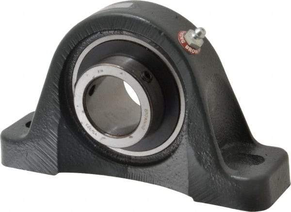 Browning - 1-7/16" ID, 7-1/4" OAL x 4-3/16" OAH Pillow Block - 4,467 Lb Static Cap, 7,340 Lb Dyn Cap, 5-17/32" Btw Mnt Hole Ctrs, 2-1/8" Base-to-Ctr Ht, Cast Iron - Americas Industrial Supply