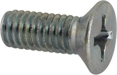 Value Collection - M6x1.00 Metric Coarse, 16mm OAL Phillips Drive Machine Screw - Flat Head, Grade 4.8 Steel, Zinc-Plated Finish, Without Washer - Americas Industrial Supply