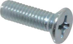 Value Collection - M6x1.00 Metric Coarse, 20mm OAL Phillips Drive Machine Screw - Flat Head, Grade 4.8 Steel, Zinc-Plated Finish, Without Washer - Americas Industrial Supply