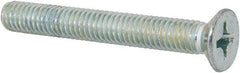 Value Collection - M6x1.00 Metric Coarse, 45mm OAL Phillips Drive Machine Screw - Flat Head, Grade 4.8 Steel, Zinc-Plated Finish, Without Washer - Americas Industrial Supply