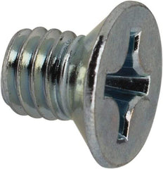 Value Collection - M6x1.00 Metric Coarse, 8mm OAL Phillips Drive Machine Screw - Flat Head, Grade 4.8 Steel, Zinc-Plated Finish, Without Washer - Americas Industrial Supply