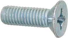 Value Collection - M8x1.25 Metric Coarse, 25mm OAL Phillips Drive Machine Screw - Flat Head, Grade 4.8 Steel, Zinc-Plated Finish, Without Washer - Americas Industrial Supply