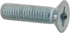 Value Collection - M8x1.25 Metric Coarse, 30mm OAL Phillips Drive Machine Screw - Flat Head, Grade 4.8 Steel, Zinc-Plated Finish, Without Washer - Americas Industrial Supply